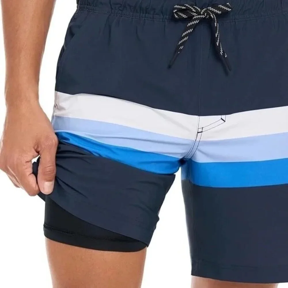 Hurley Men's XXL Swim Shorts Navy Blue Color Block N0790